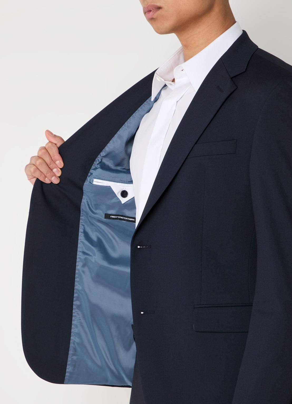 Strellson Aidan slim fit colbert met klepzakken - detail 2 donkerblauw