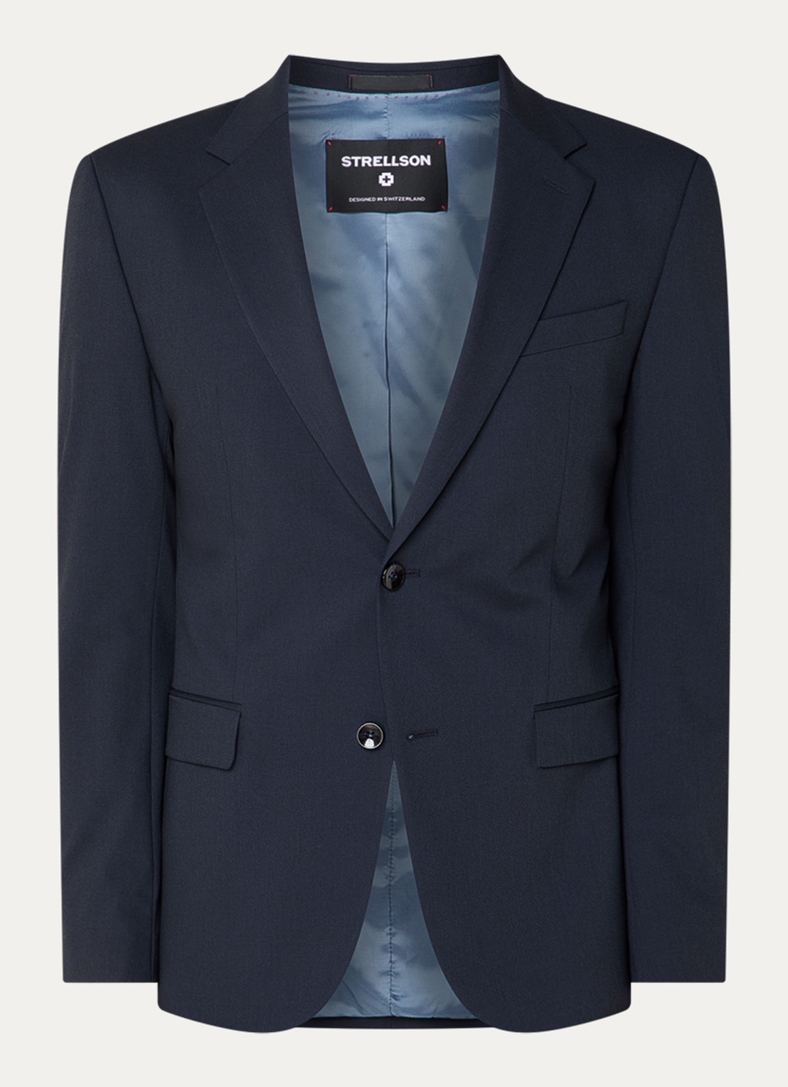 Strellson Aidan slim fit colbert met klepzakken - voorkant 6 donkerblauw