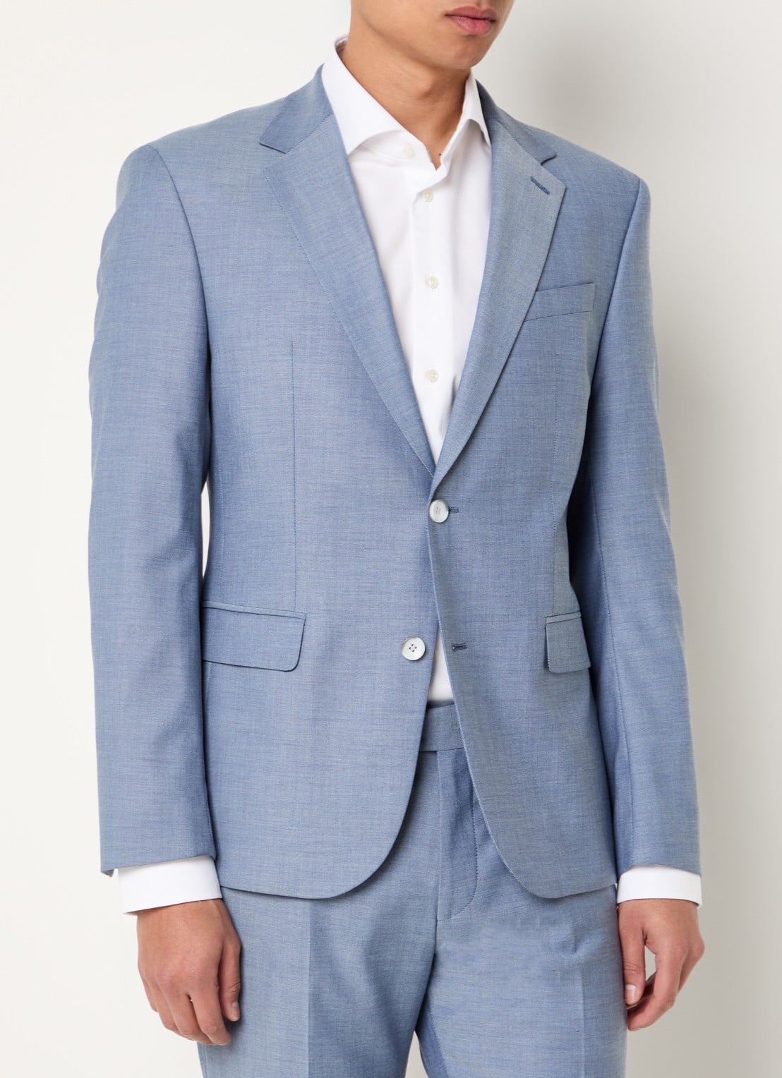 Strellson Aidan slim fit colbert met klepzakken - detail 4 turquoise