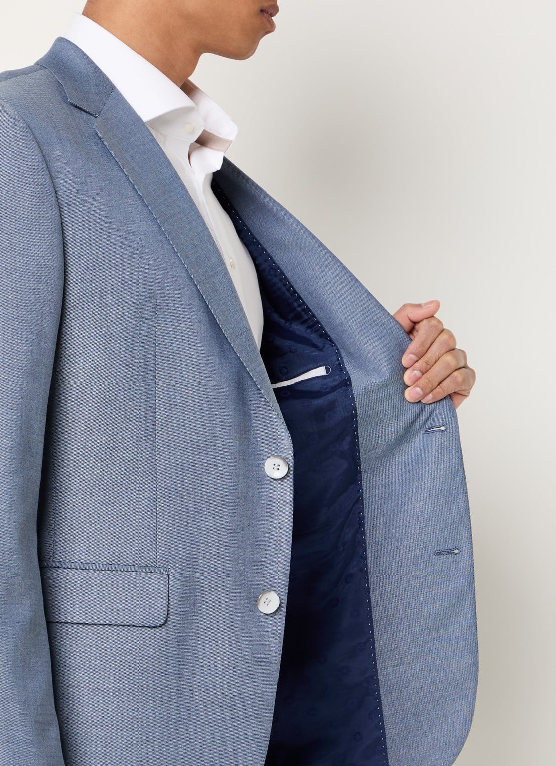 Strellson Aidan slim fit colbert met klepzakken - detail 5 turquoise