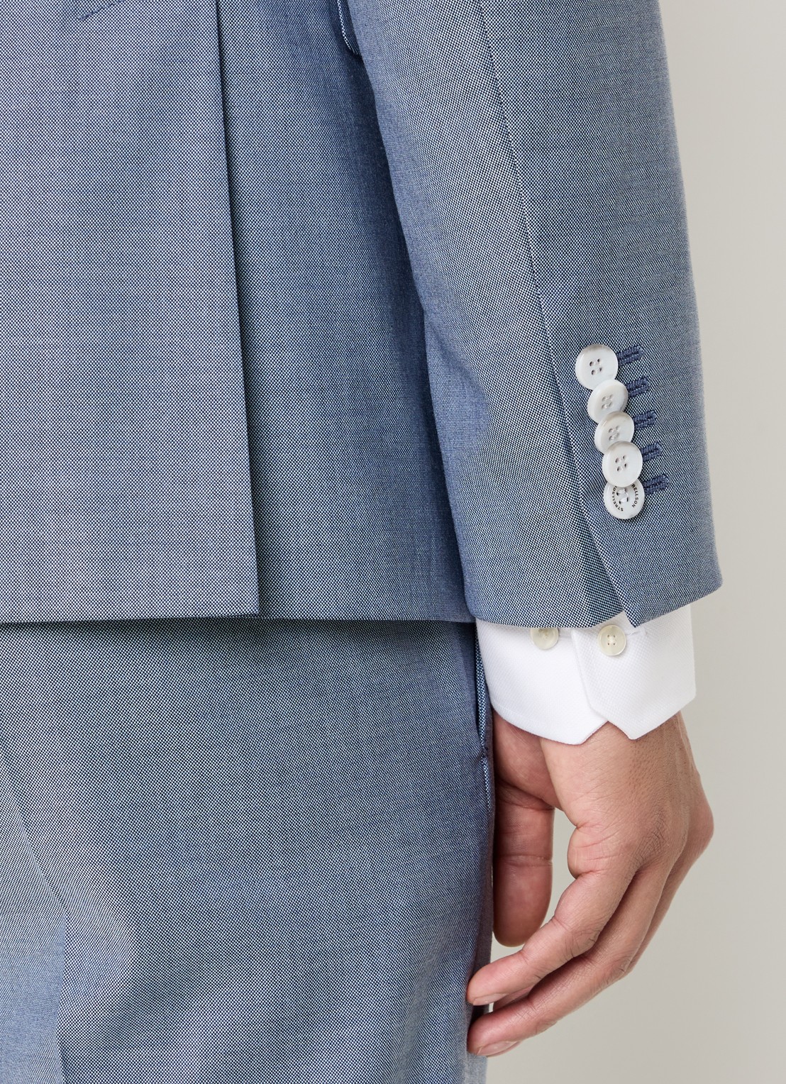 Strellson Aidan slim fit colbert met klepzakken - detail 6 turquoise
