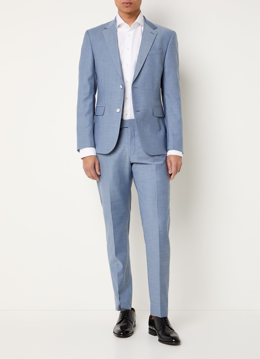 Strellson Aidan slim fit colbert met klepzakken - voorkant 3 turquoise