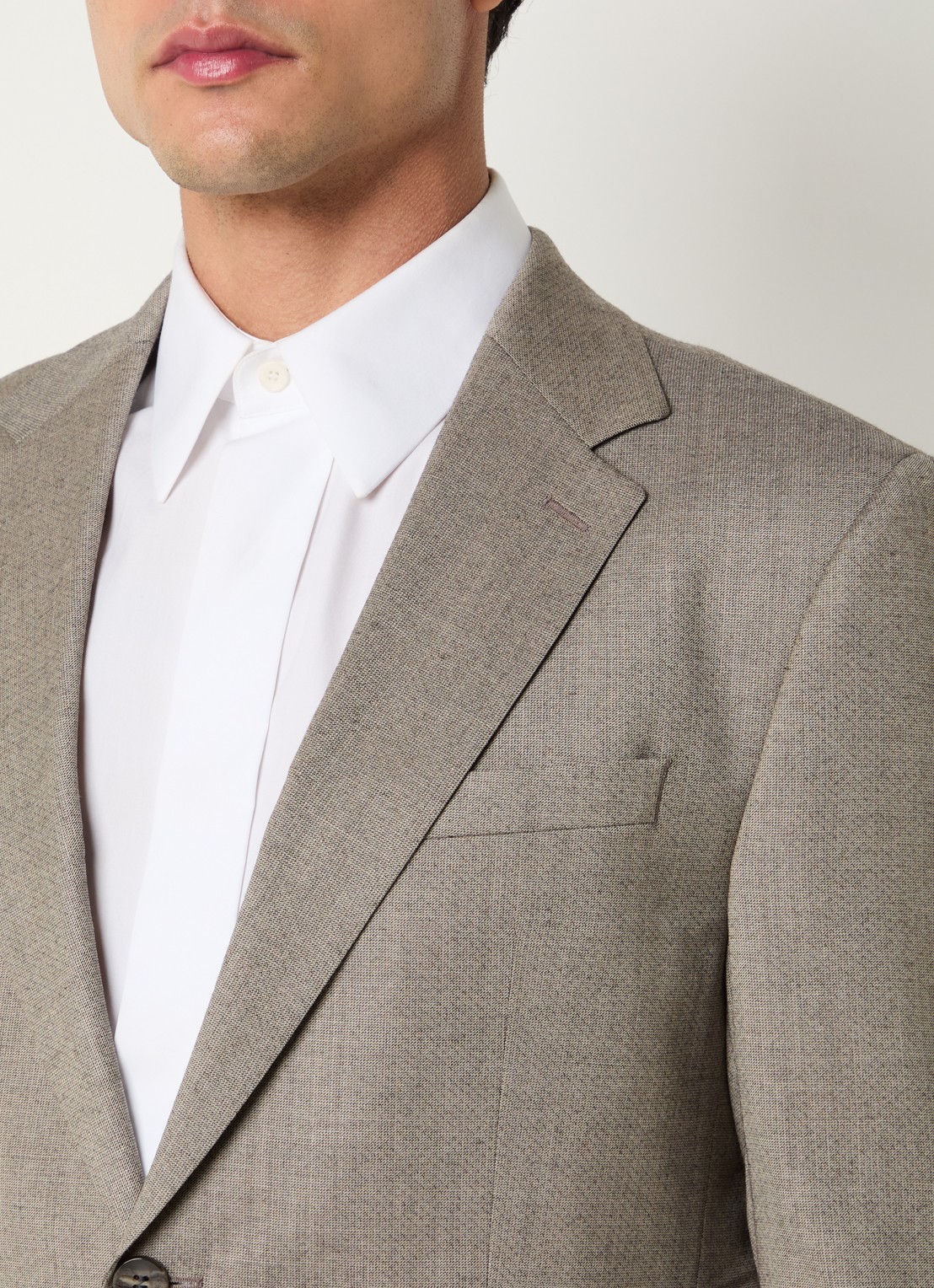 Strellson Aiden regular fit colbert in wolblend met klepzakken - detail 5 donkerbeige