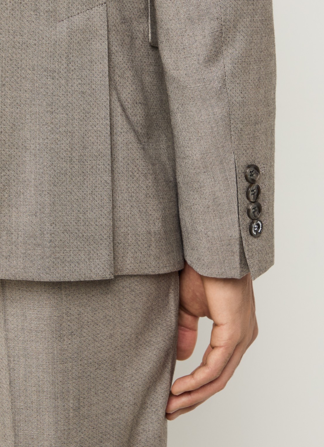 Strellson Aiden regular fit colbert in wolblend met klepzakken - detail 6 donkerbeige