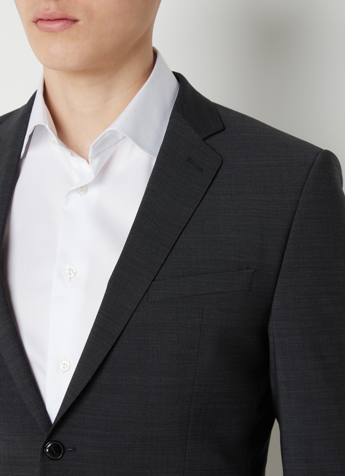 Strellson Allen slim fit colbert in wolblend met klepzakken - detail 5 antraciet