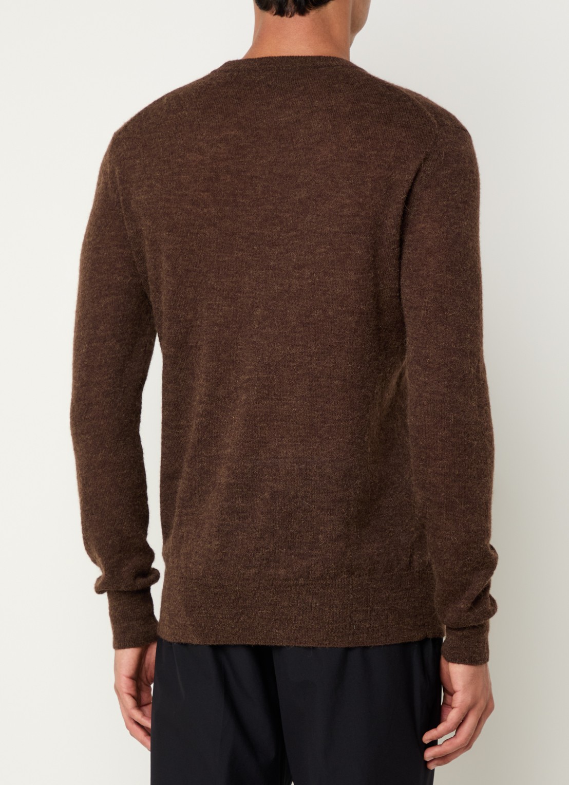 Strellson Alpus fijngebreide pullover alpaca wolblend - achterkant bruin