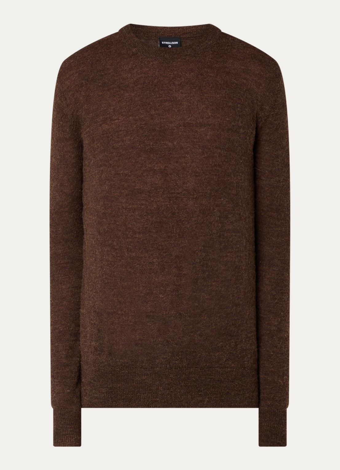 Strellson Alpus fijngebreide pullover alpaca wolblend - voorkant 3 bruin