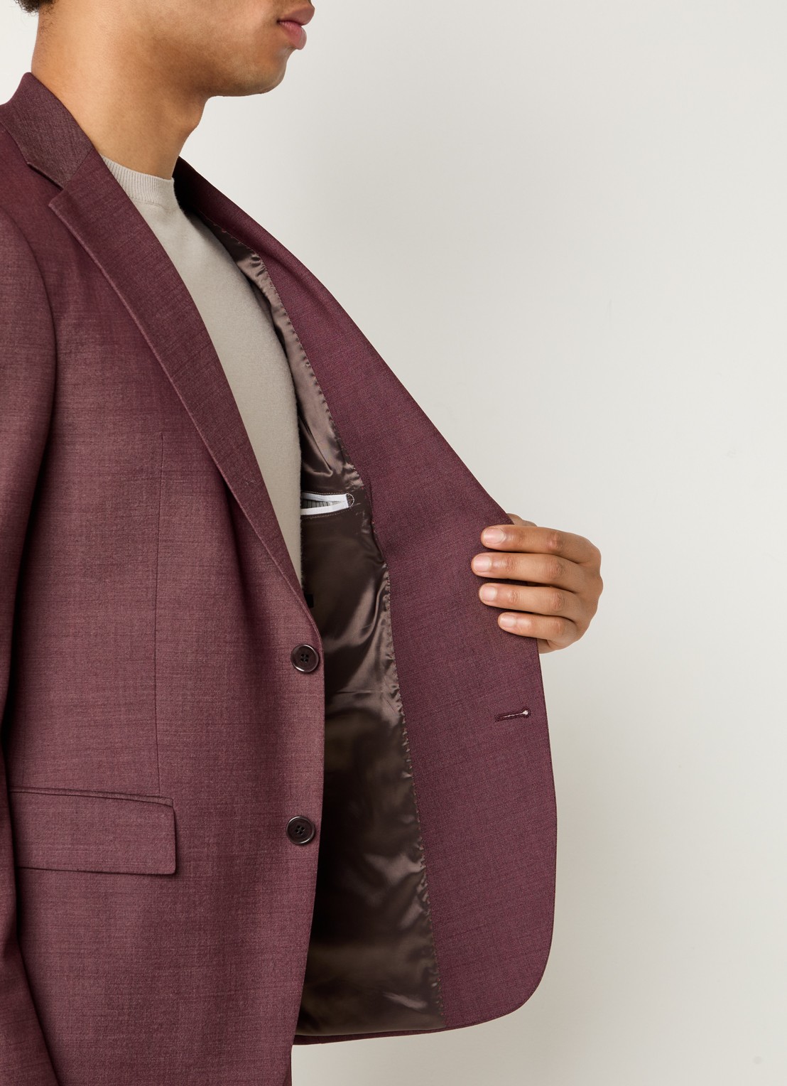 Strellson Alzer regular fit colbert met klepzakken - detail 2 bordeauxrood