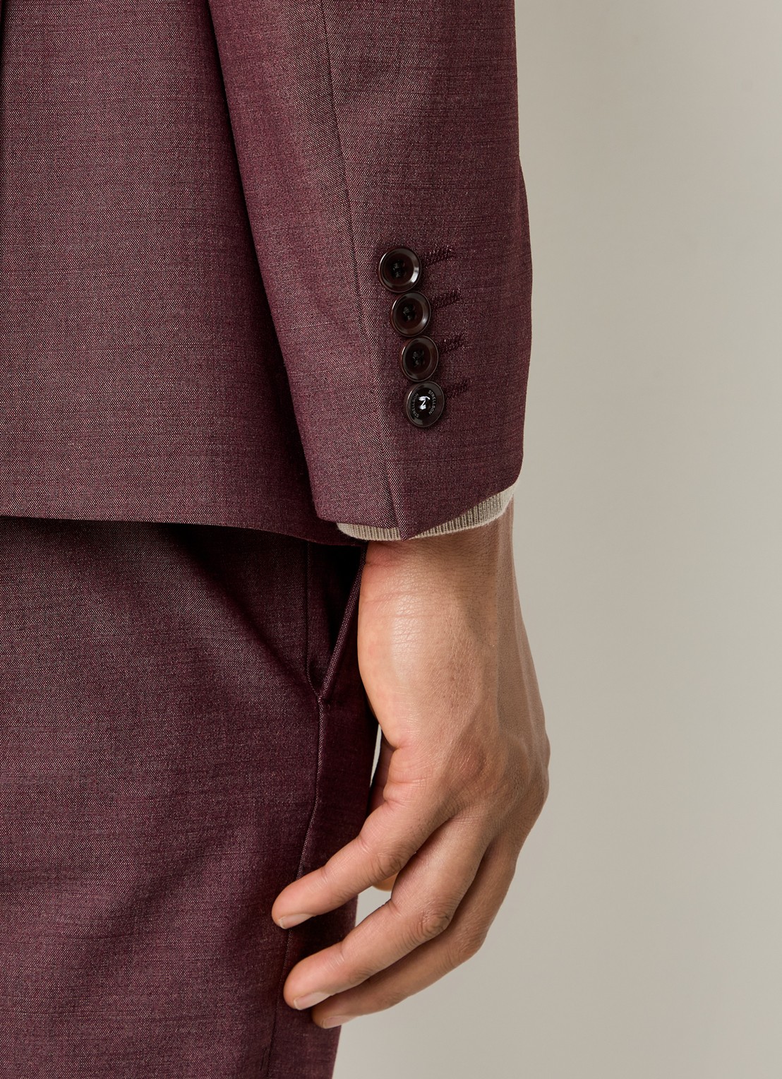 Strellson Alzer regular fit colbert met klepzakken - detail 3 bordeauxrood