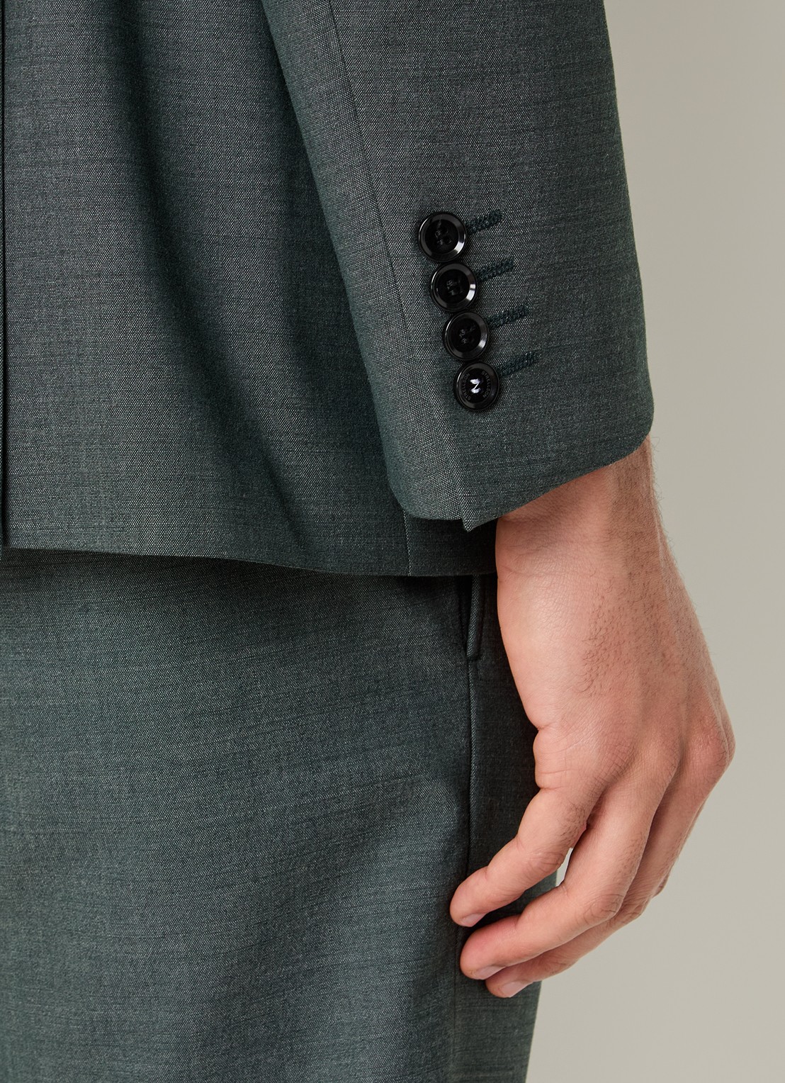 Strellson Alzer regular fit colbert met klepzakken - detail 6 olijfgroen