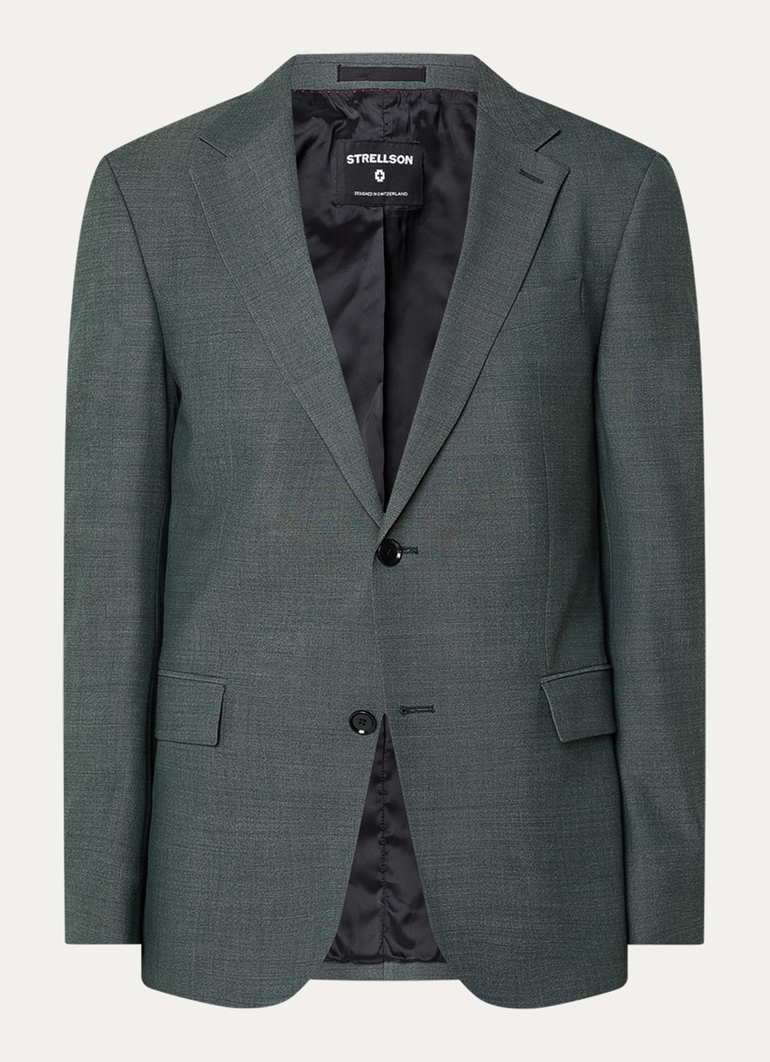 Strellson Alzer regular fit colbert met klepzakken - voorkant 2 olijfgroen