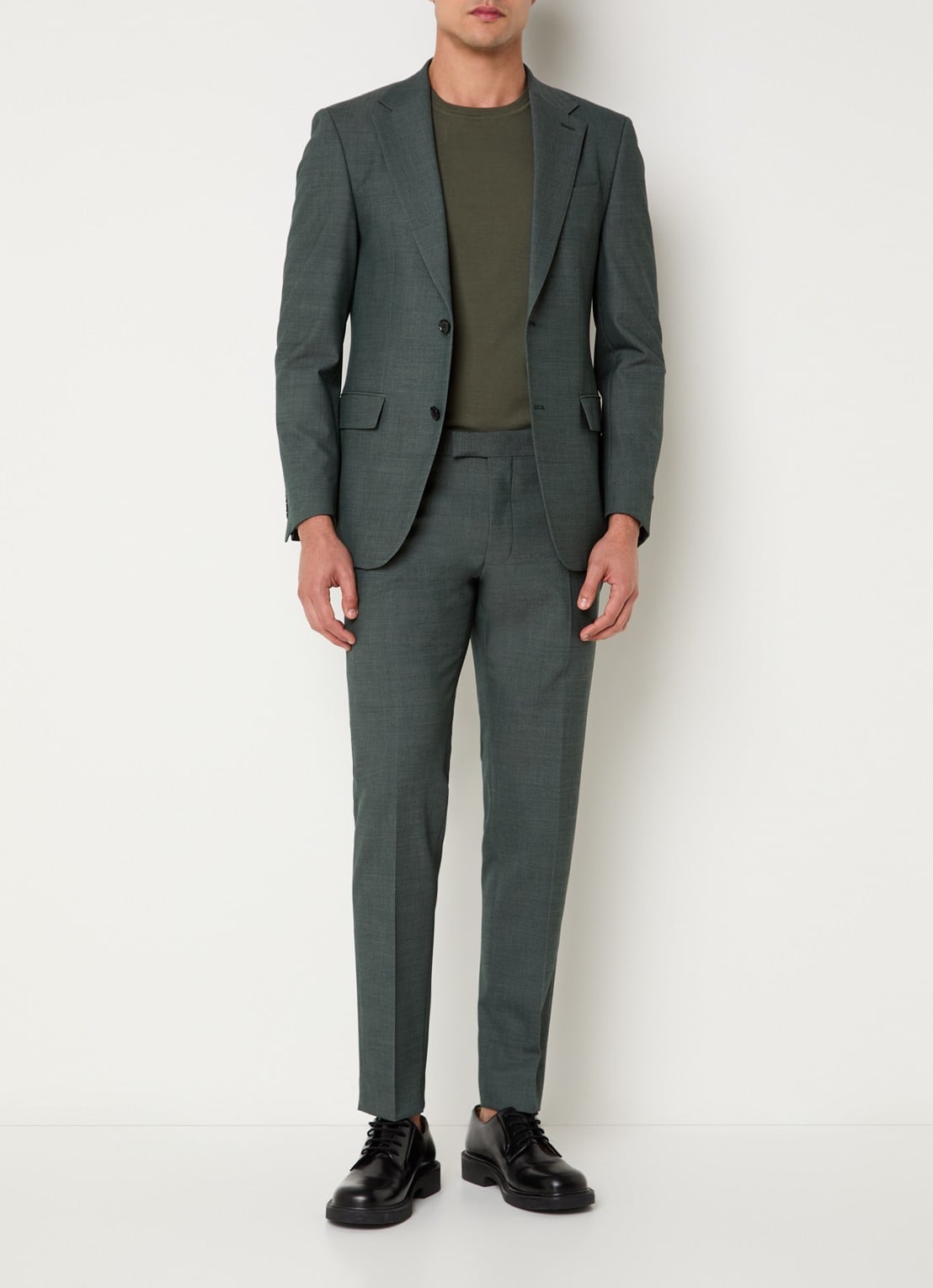 Strellson Alzer regular fit colbert met klepzakken - voorkant 3 olijfgroen