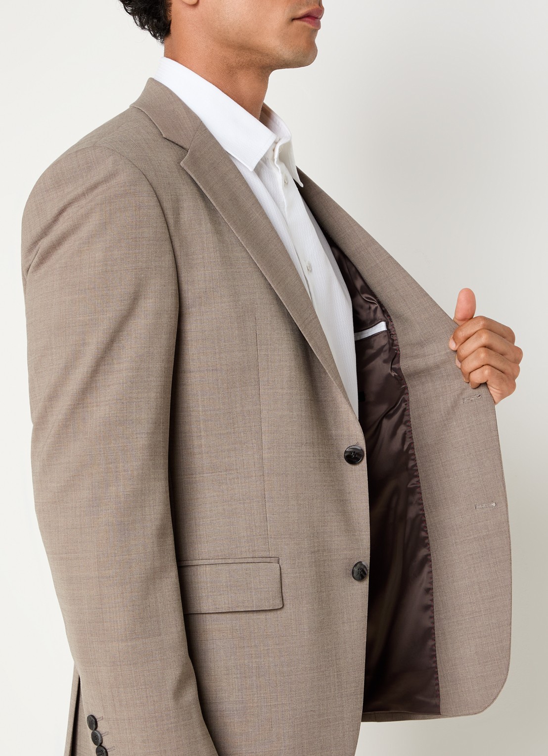 Strellson Alzer4 regular fit colbert in wolblend - detail 2 beige