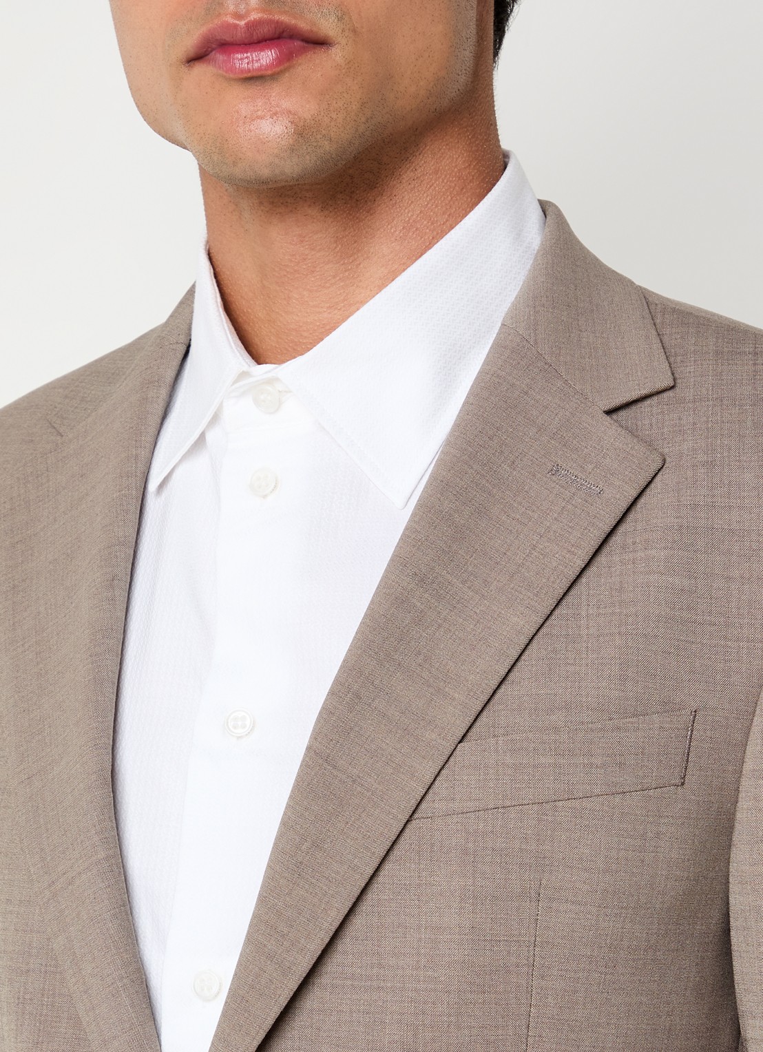 Strellson Alzer4 regular fit colbert in wolblend - detail 4 beige