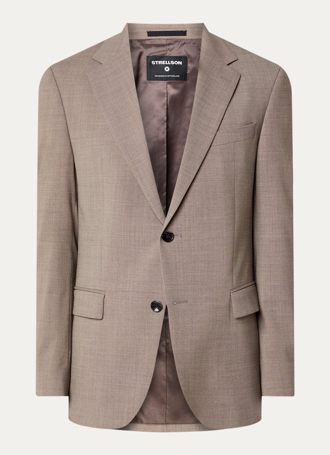 Strellson Alzer4 regular fit colbert in wolblend - voorkant 6 beige