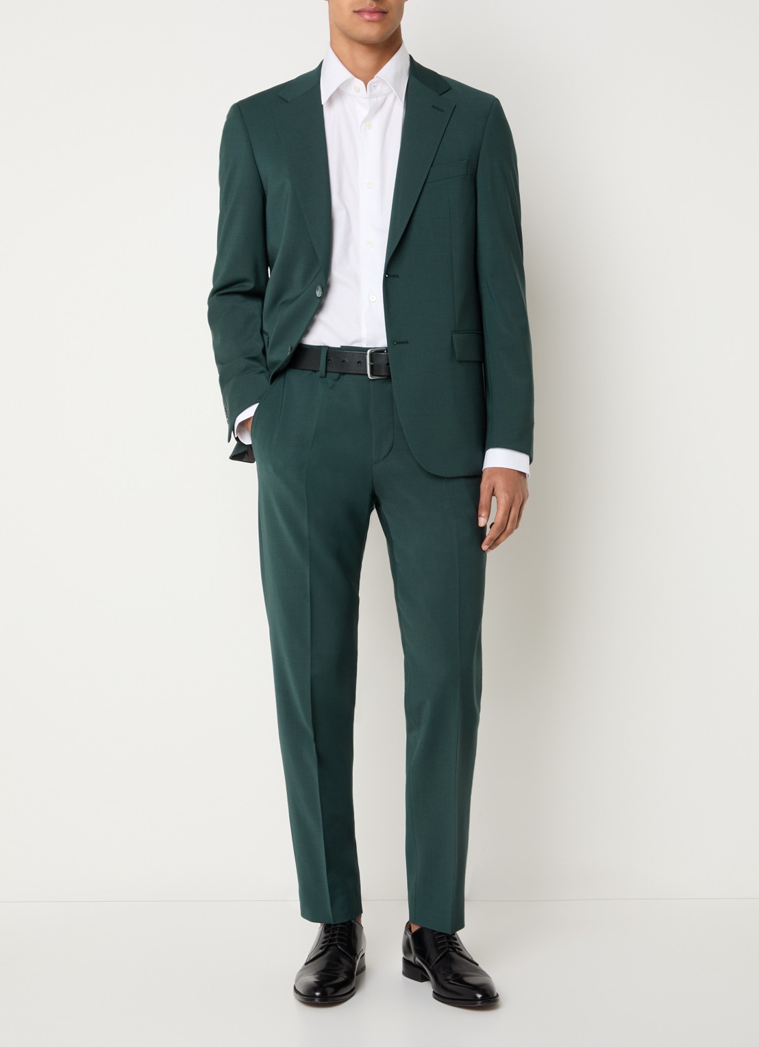 Strellson Alzer4 regular fit colbert in wolblend - voorkant 6 donkergroen