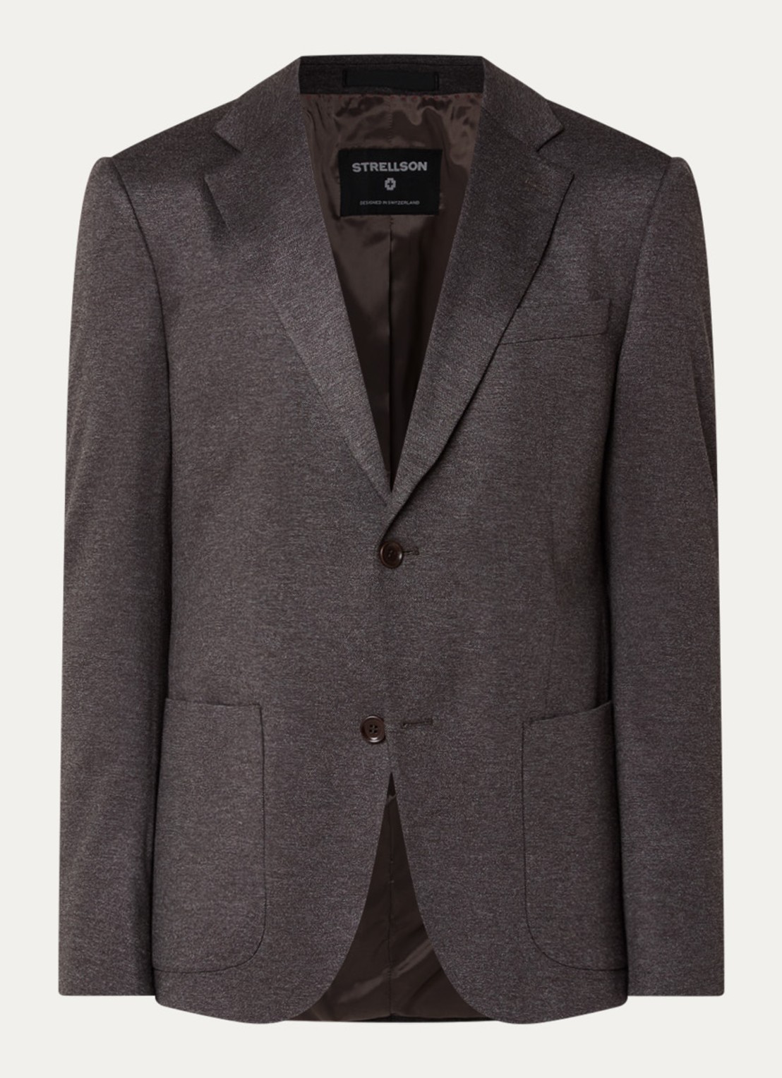 Strellson Arndt regular fit colbert met borst- en klepzakken - voorkant 6 donkerbruin