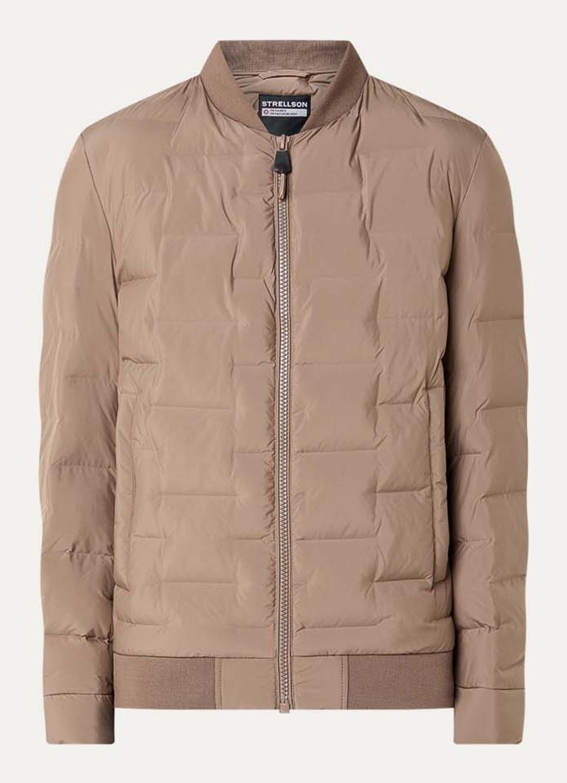 Strellson Clearwater Fused gewatteerd jack met steekzakken - voorkant 2 donkerbeige