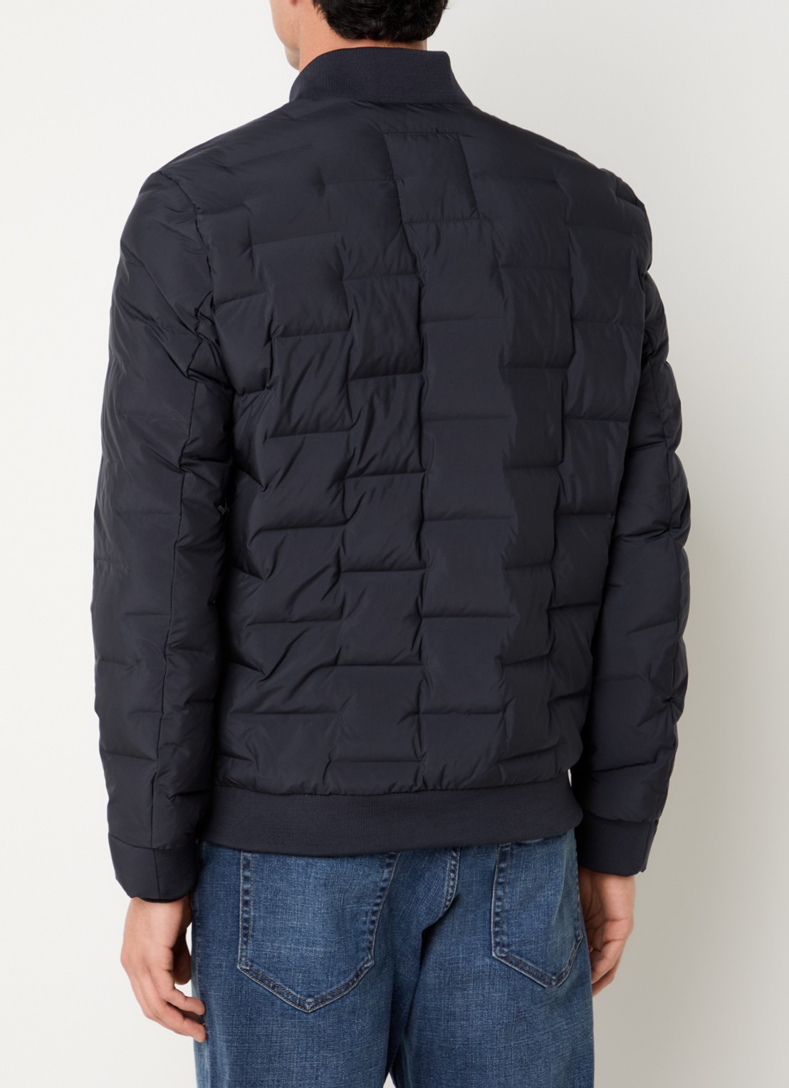 Strellson Clearwater Fused gewatteerd jack met steekzakken - achterkant 4 donkerblauw