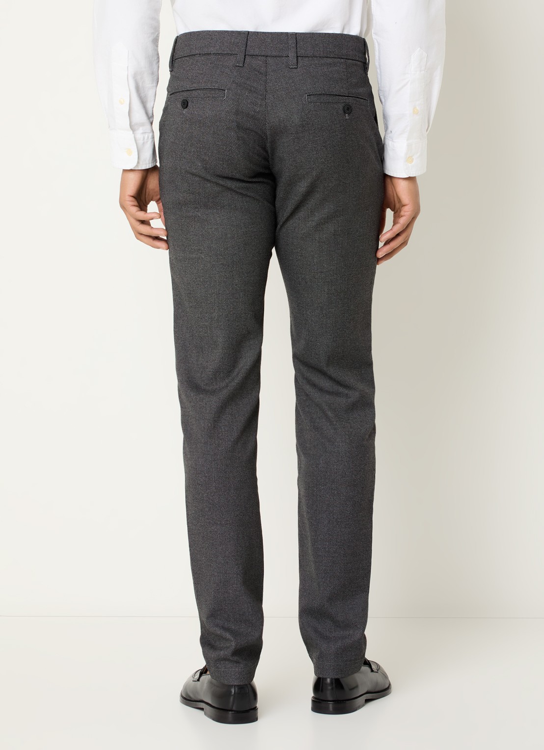 Strellson Code slim fit pantalon met steekzakken - achterkant antraciet