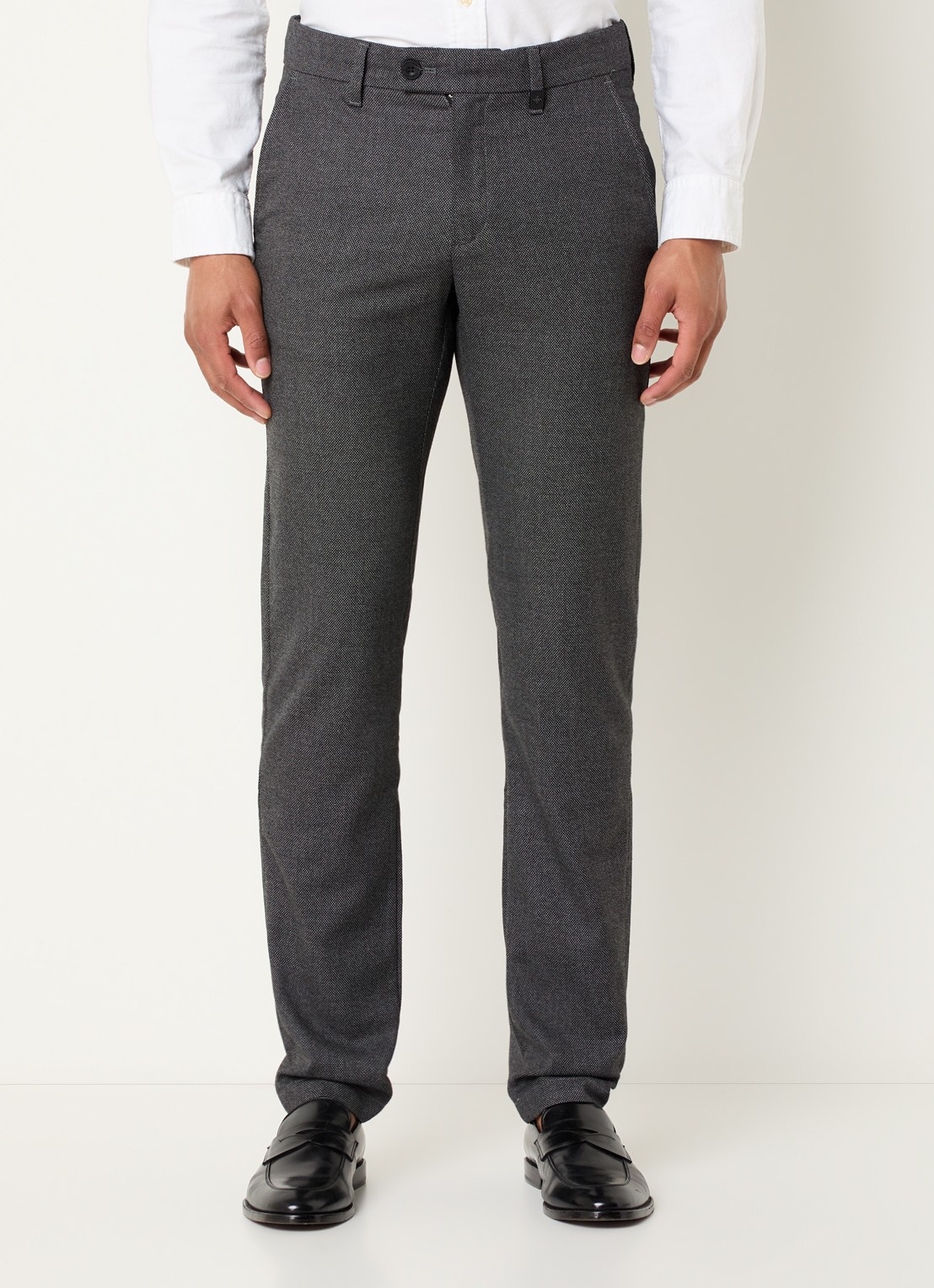 Strellson Code slim fit pantalon met steekzakken - detail 2 antraciet