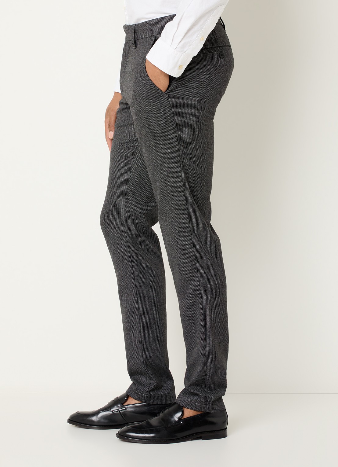 Strellson Code slim fit pantalon met steekzakken - detail 3 antraciet