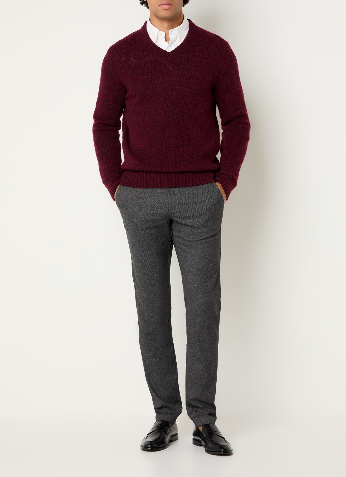 Strellson Code slim fit pantalon met steekzakken - voorkant 5 antraciet