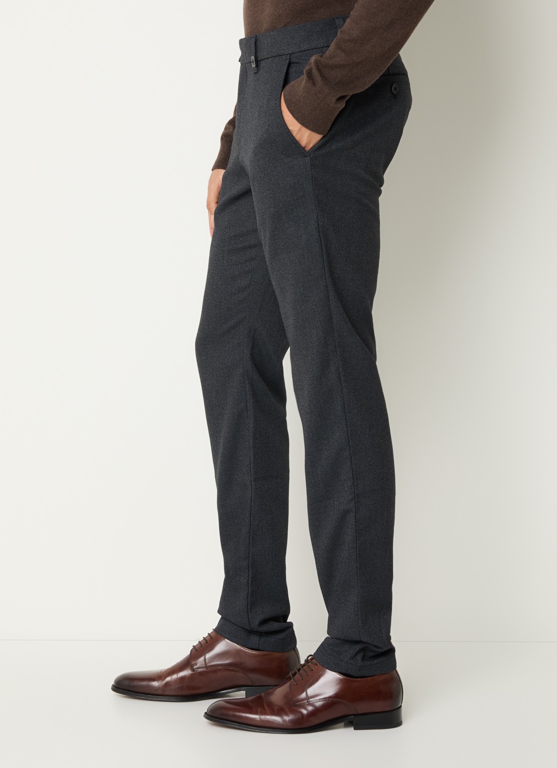 Strellson Code slim fit pantalon met steekzakken - detail 2 blauw