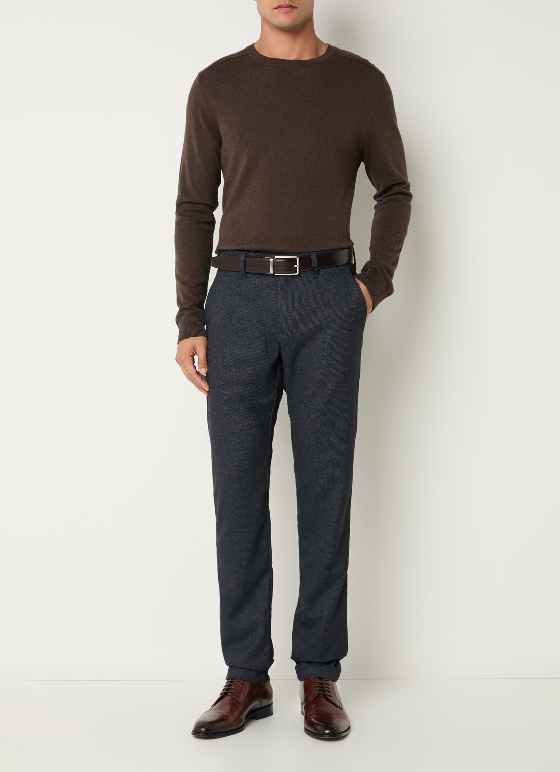 Strellson Code slim fit pantalon met steekzakken - voorkant 5 blauw