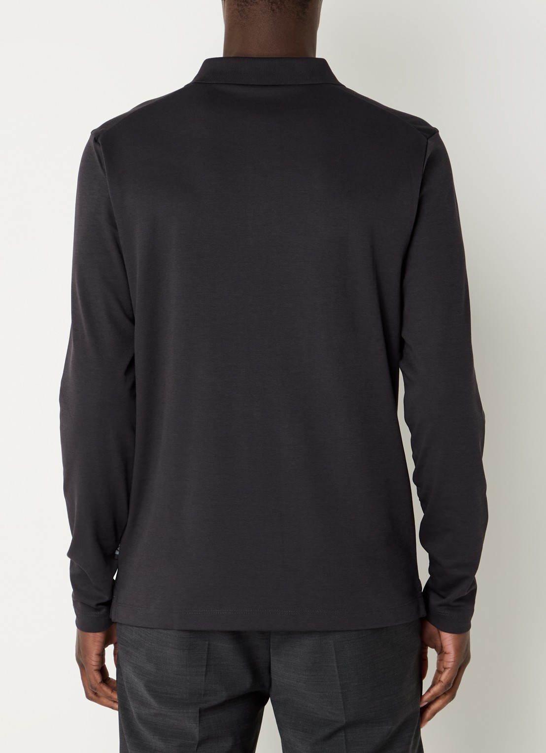 Strellson Edgar regular fit polo met microdessin - achterkant zwart