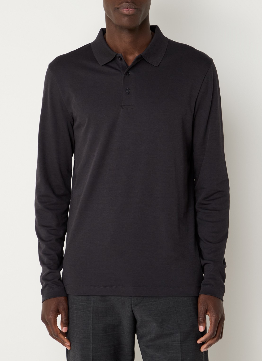 Strellson Edgar regular fit polo met microdessin - detail 4 zwart