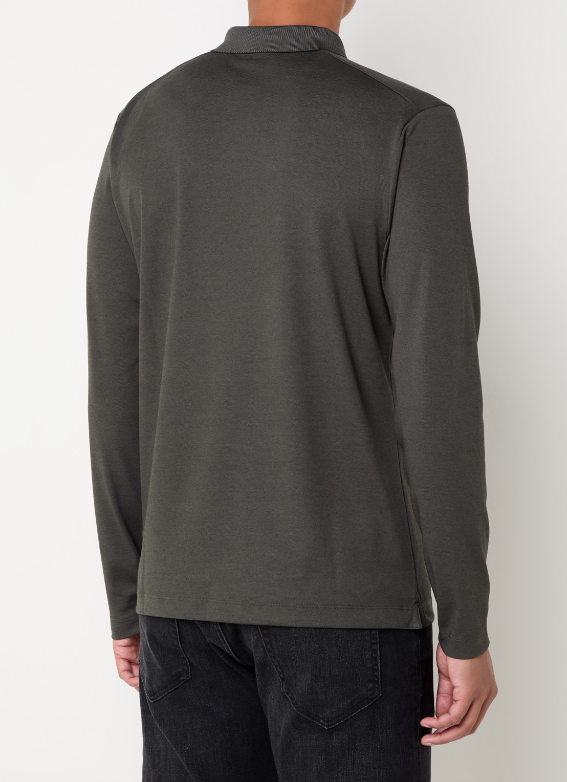 Strellson Edgar regular fit polo met microdessin - achterkant 4 groen