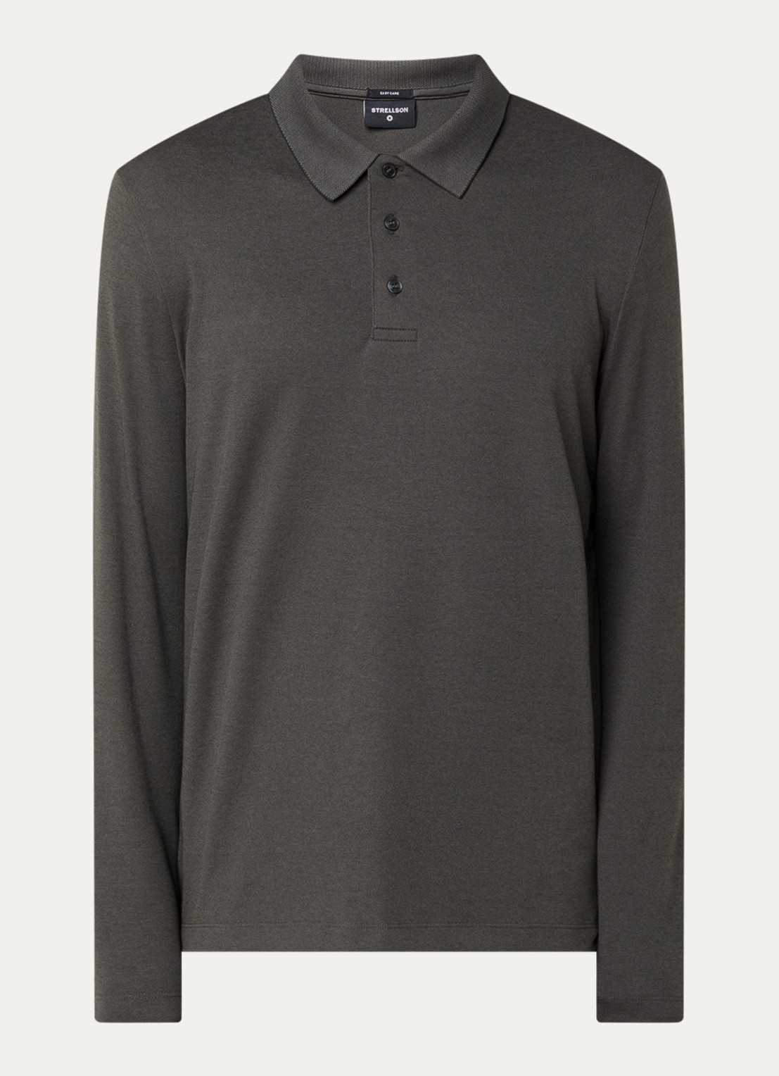 Strellson Edgar regular fit polo met microdessin - voorkant 2 groen