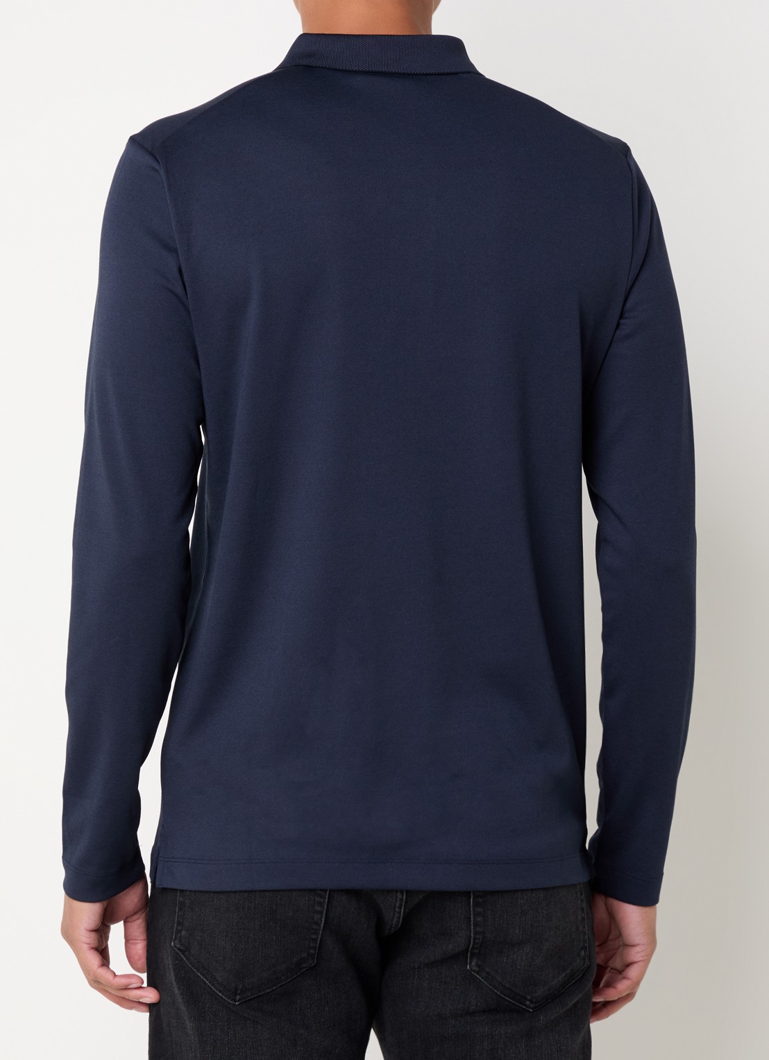Strellson Edgar regular fit polo met microdessin - achterkant 4 donkerblauw