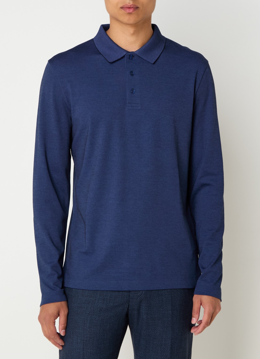 Strellson Edgar regular fit polo met microdessin - detail indigo