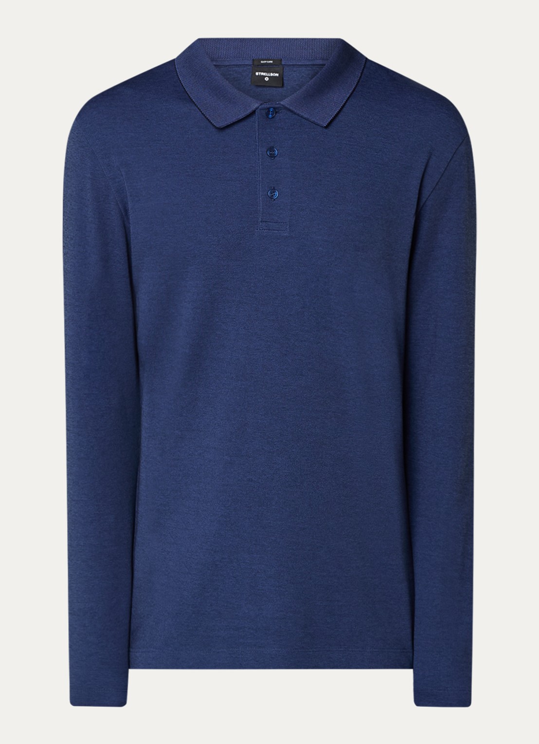 Strellson Edgar regular fit polo met microdessin - voorkant 3 indigo