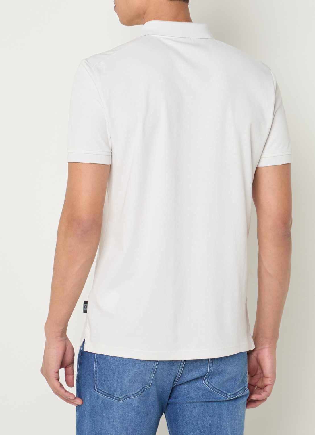 Strellson Edgar regular fit polo met stretch - achterkant gebroken wit