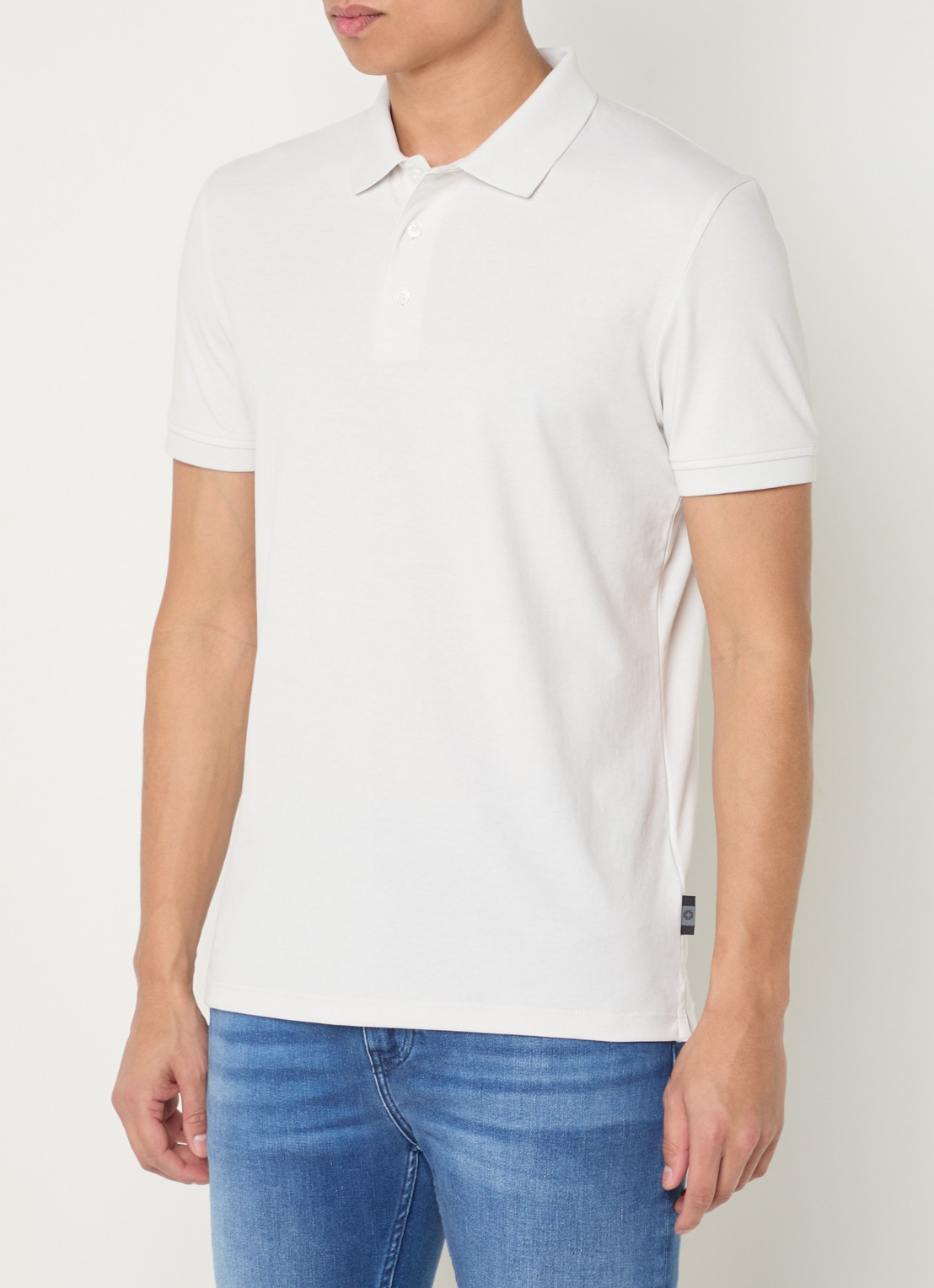 Strellson Edgar regular fit polo met stretch - detail 4 gebroken wit
