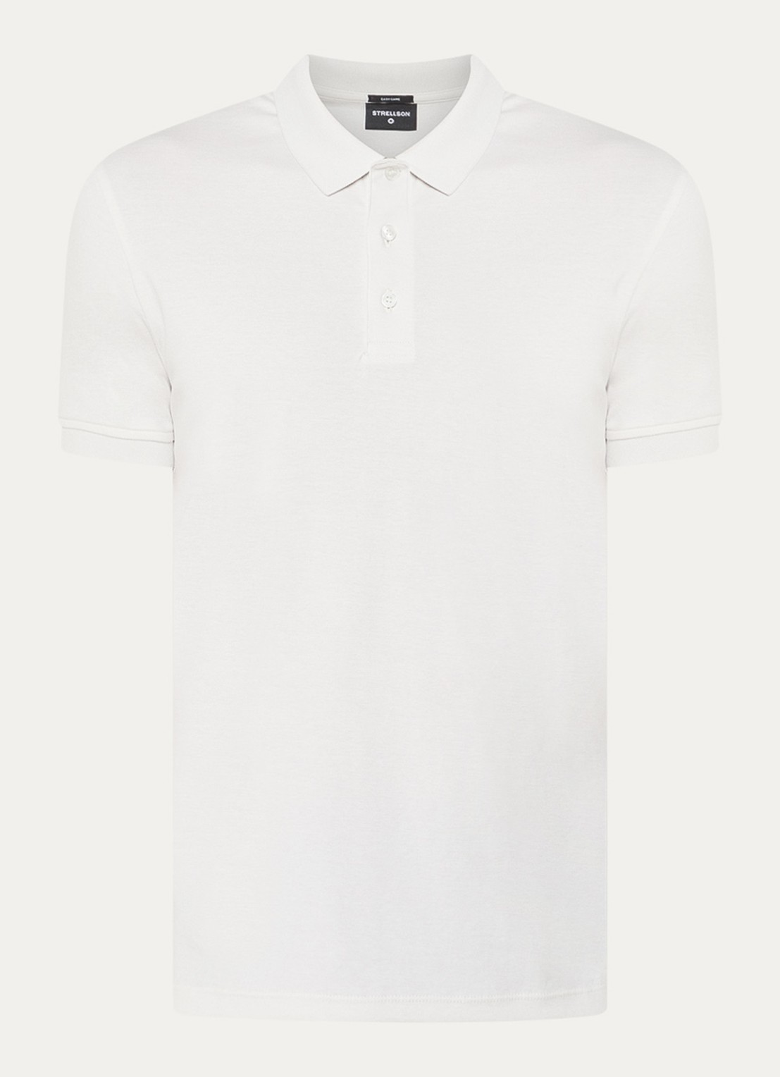 Strellson Edgar regular fit polo met stretch - voorkant 2 gebroken wit