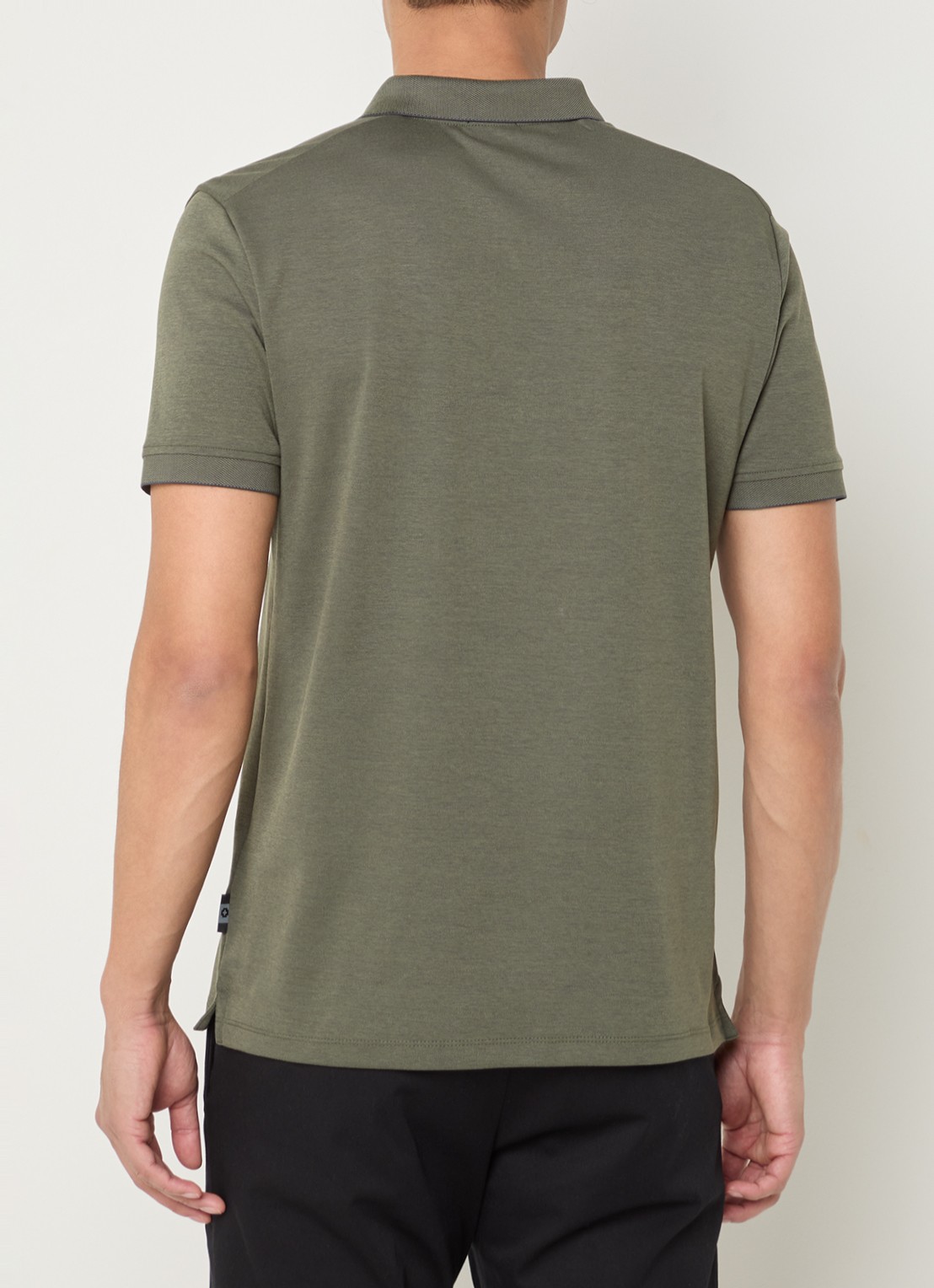 Strellson Edgar regular fit polo met stretch - achterkant 3 donkergroen