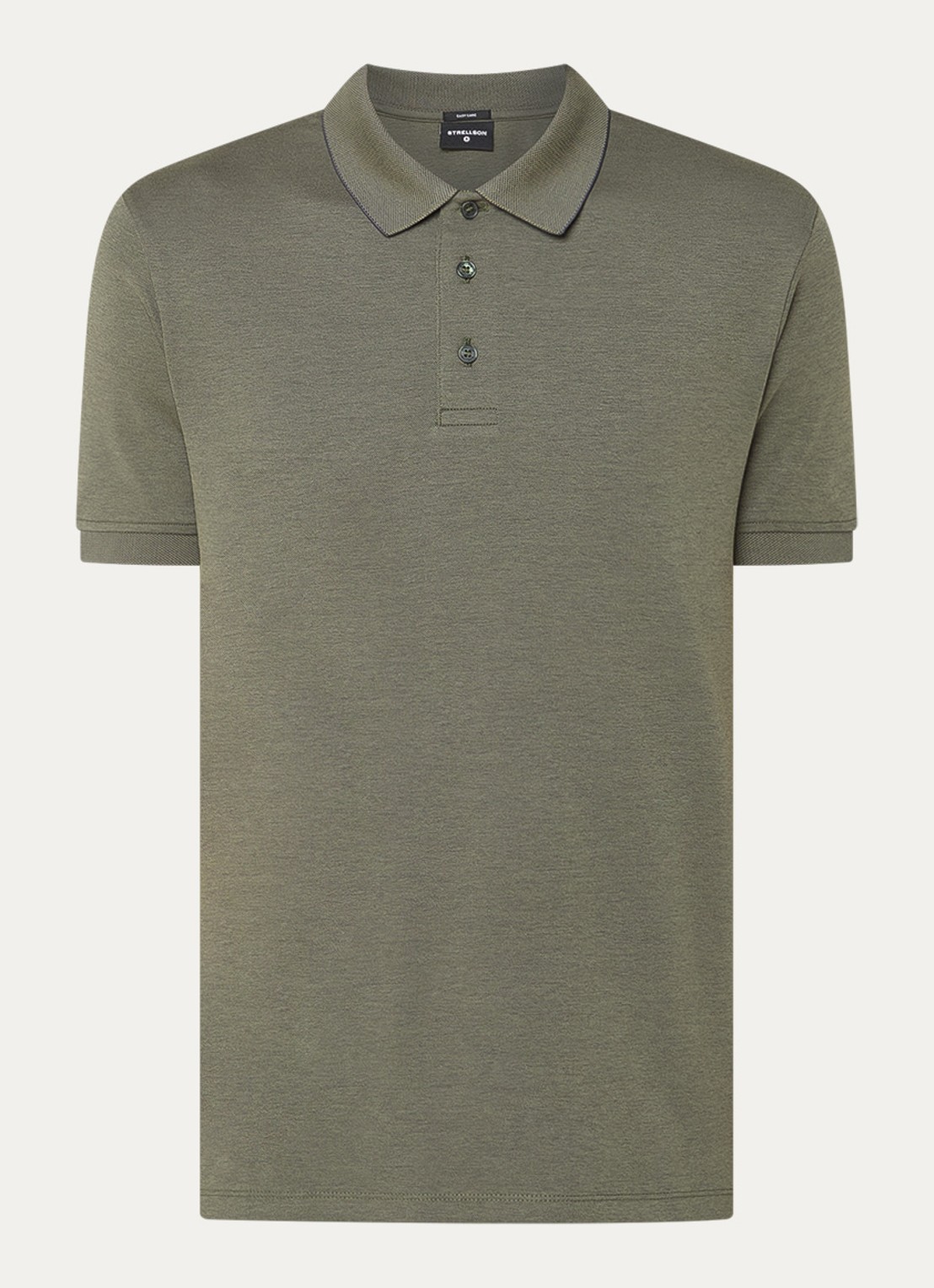 Strellson Edgar regular fit polo met stretch - voorkant donkergroen