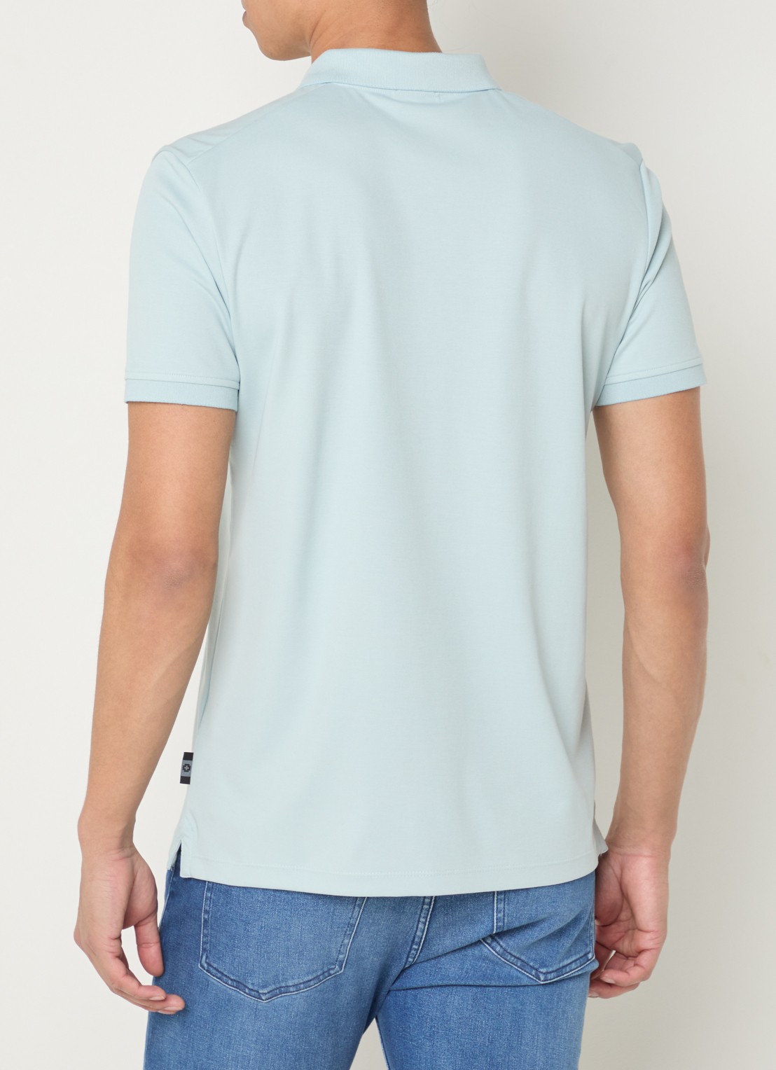Strellson Edgar regular fit polo met stretch - achterkant 4 blauwgrijs