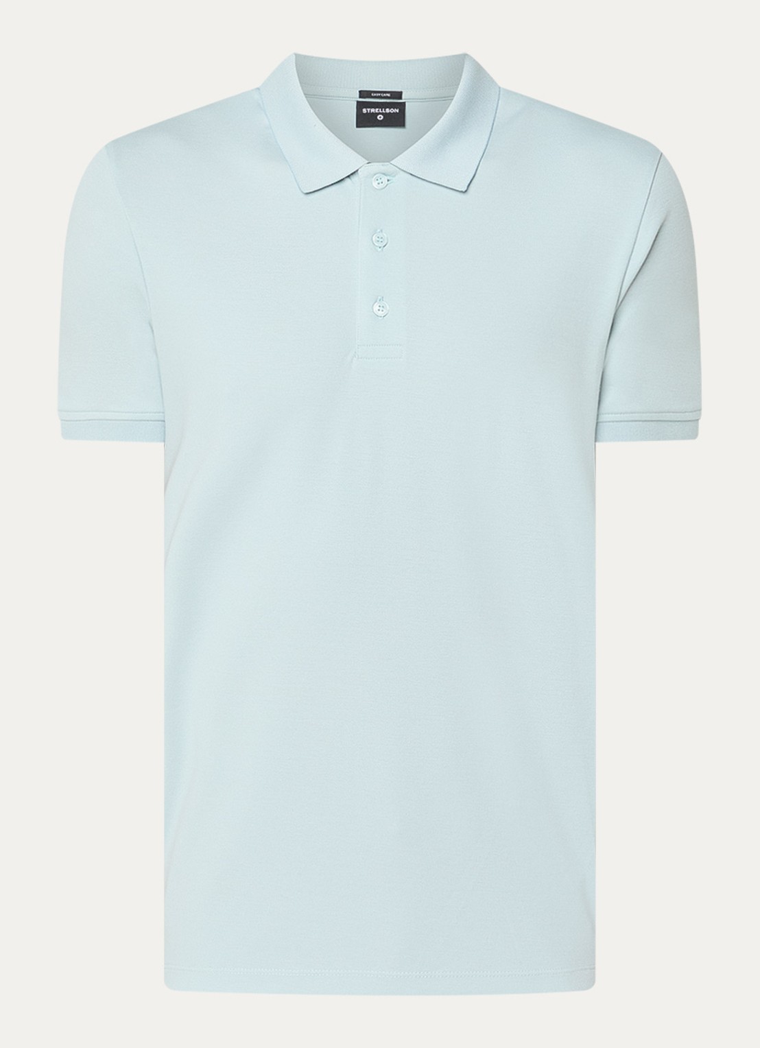 Strellson Edgar regular fit polo met stretch - voorkant blauwgrijs