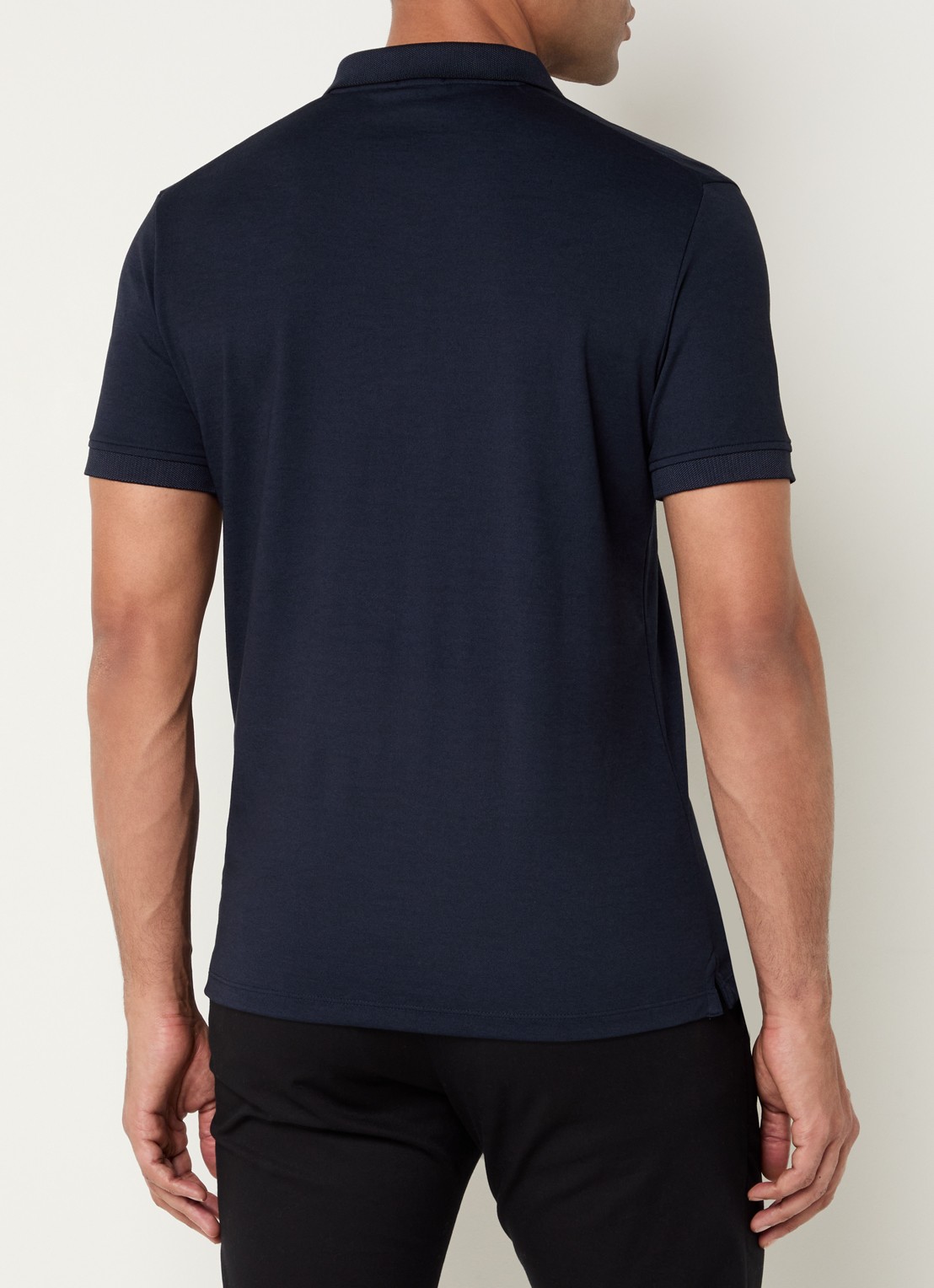 Strellson Edgar regular fit polo met stretch - achterkant 4 donkerblauw