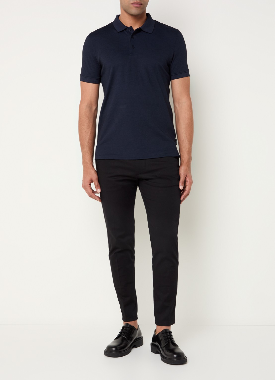 Strellson Edgar regular fit polo met stretch - voorkant 2 donkerblauw