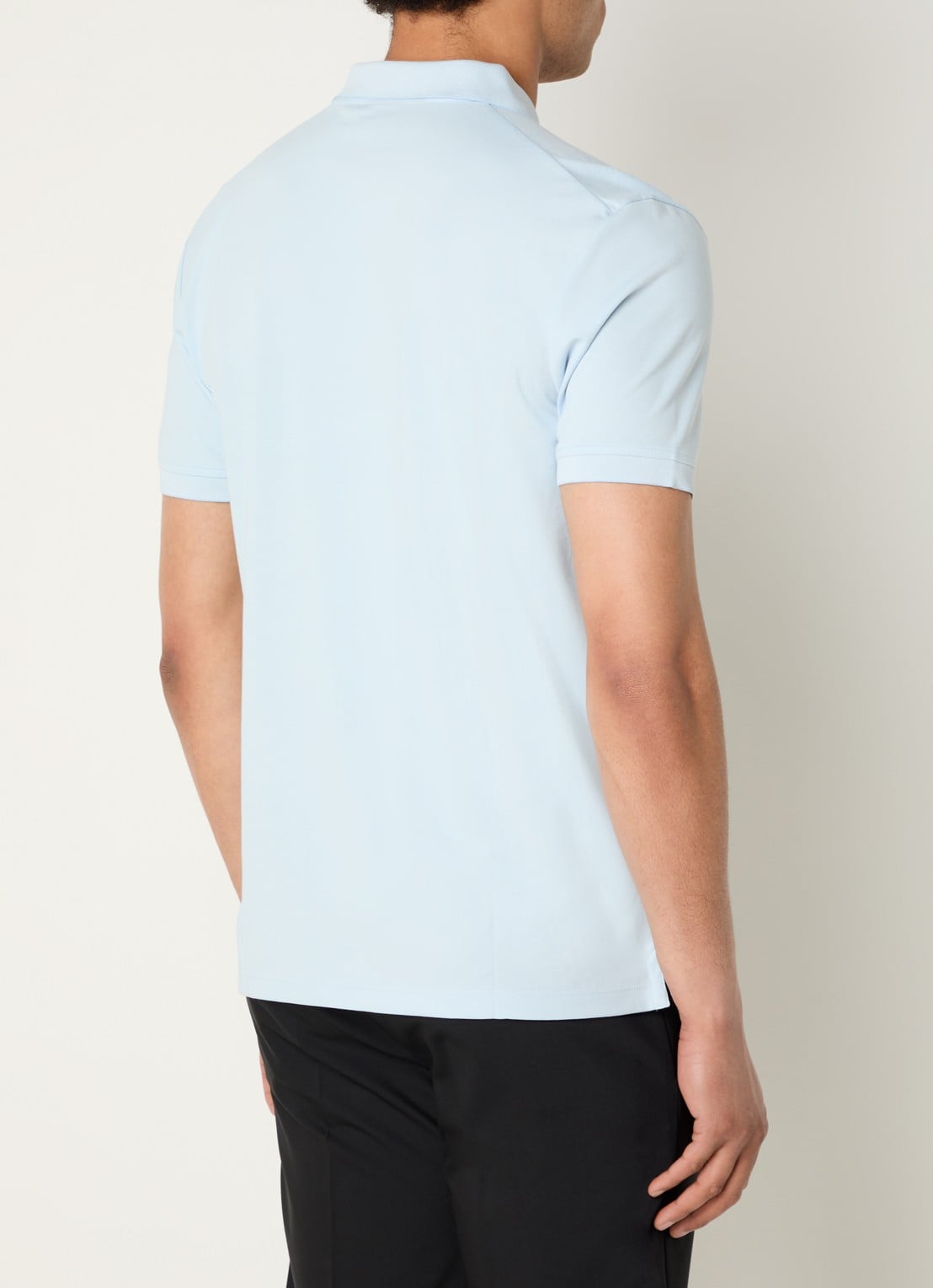Strellson Edgar regular fit polo met stretch - achterkant lichtblauw