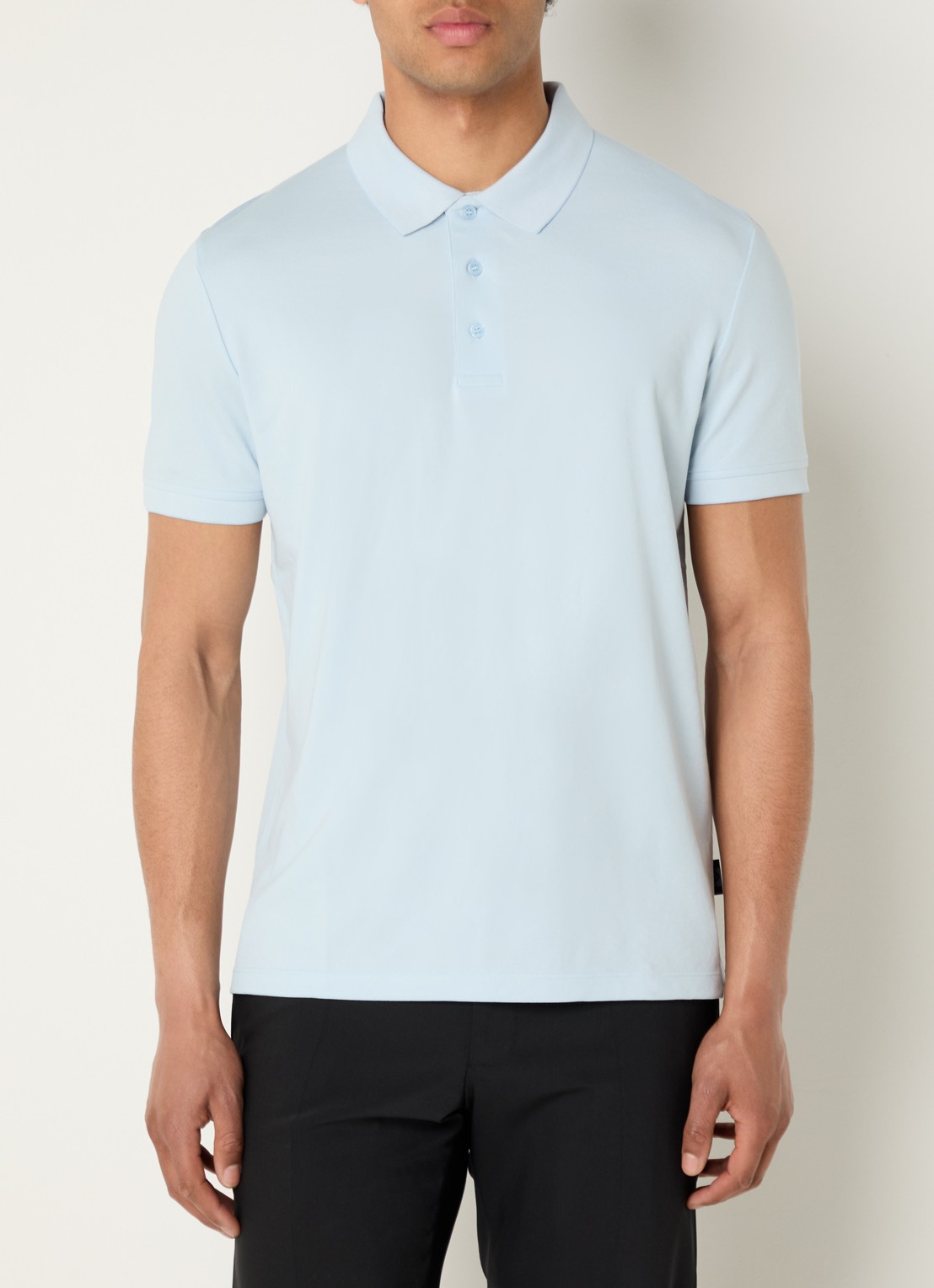 Strellson Edgar regular fit polo met stretch - detail 4 lichtblauw