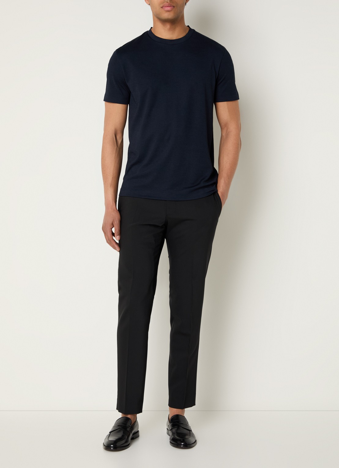 Strellson Edgar T-shirt met ronde hals - voorkant 3 donkerblauw