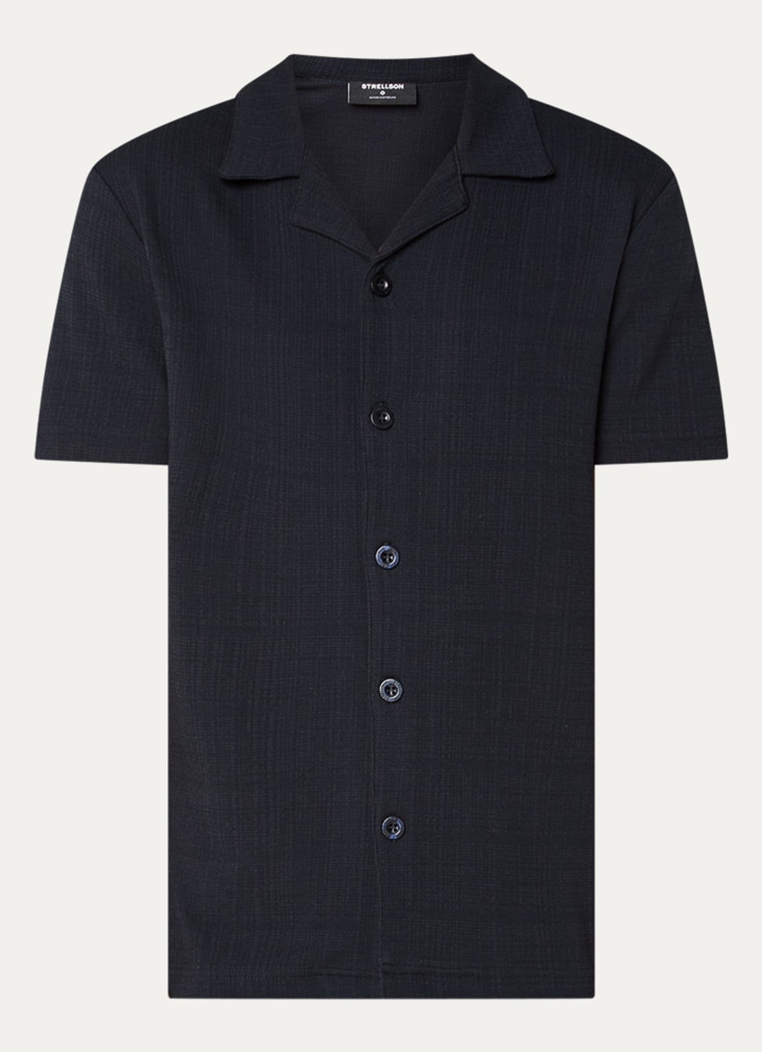 Strellson Filip regular fit overhemd met structuur - voorkant 2 blauw