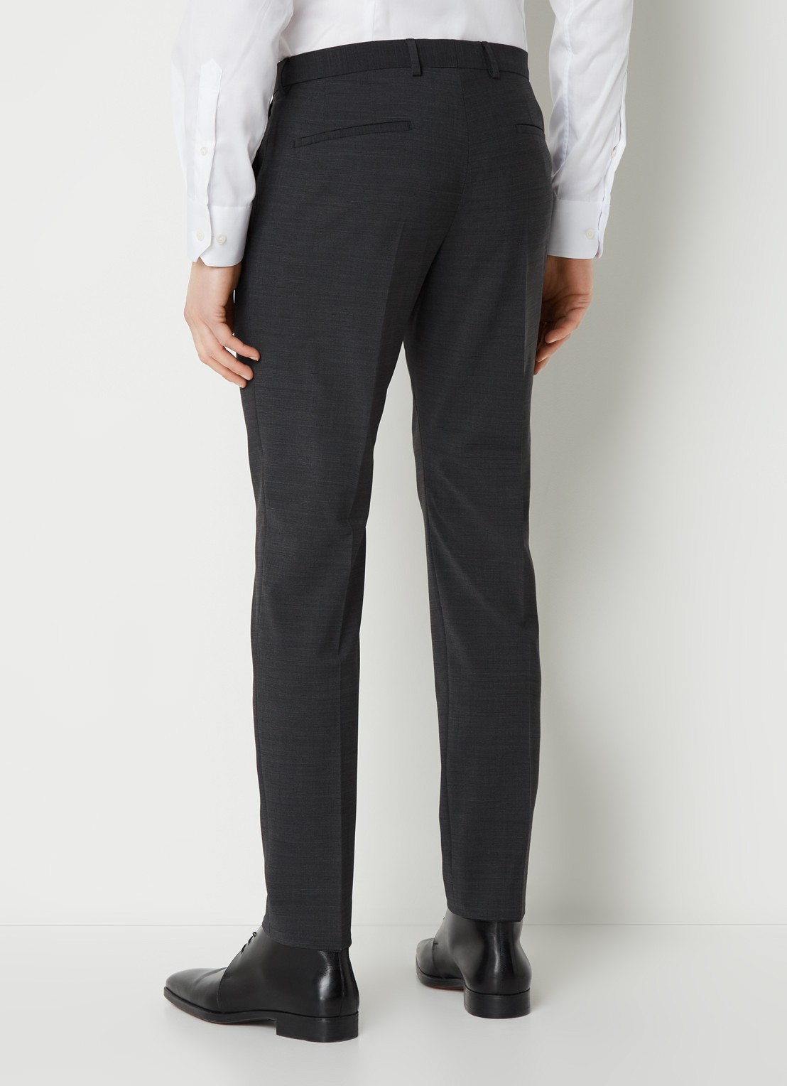 Strellson Flex Cross Mercer slim fit pantalon in wolblend - achterkant 4 antraciet